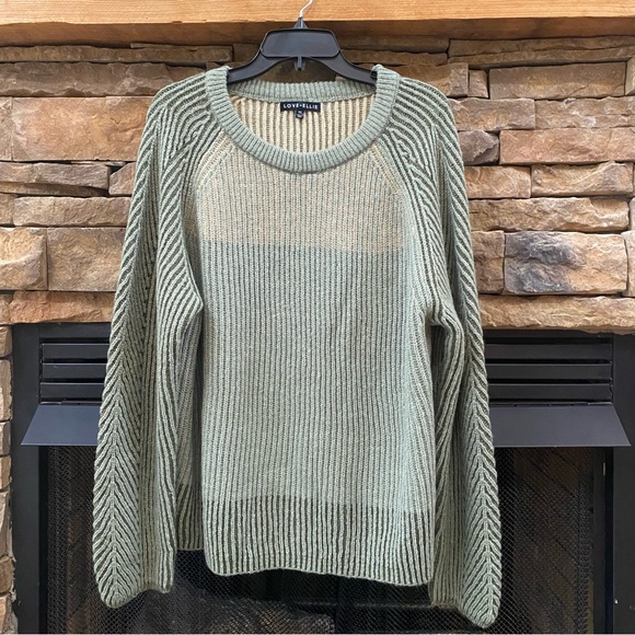 Love Ellie Sweaters - Love Ellie XL Cozy Green Knit Crew Neck Sweater Stitch Fix colorblock olive army